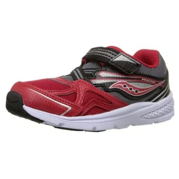 Saucony Other - NEW Saucony Kid Baby Ride Sneakers Red Black Elastic Adjustable Strap